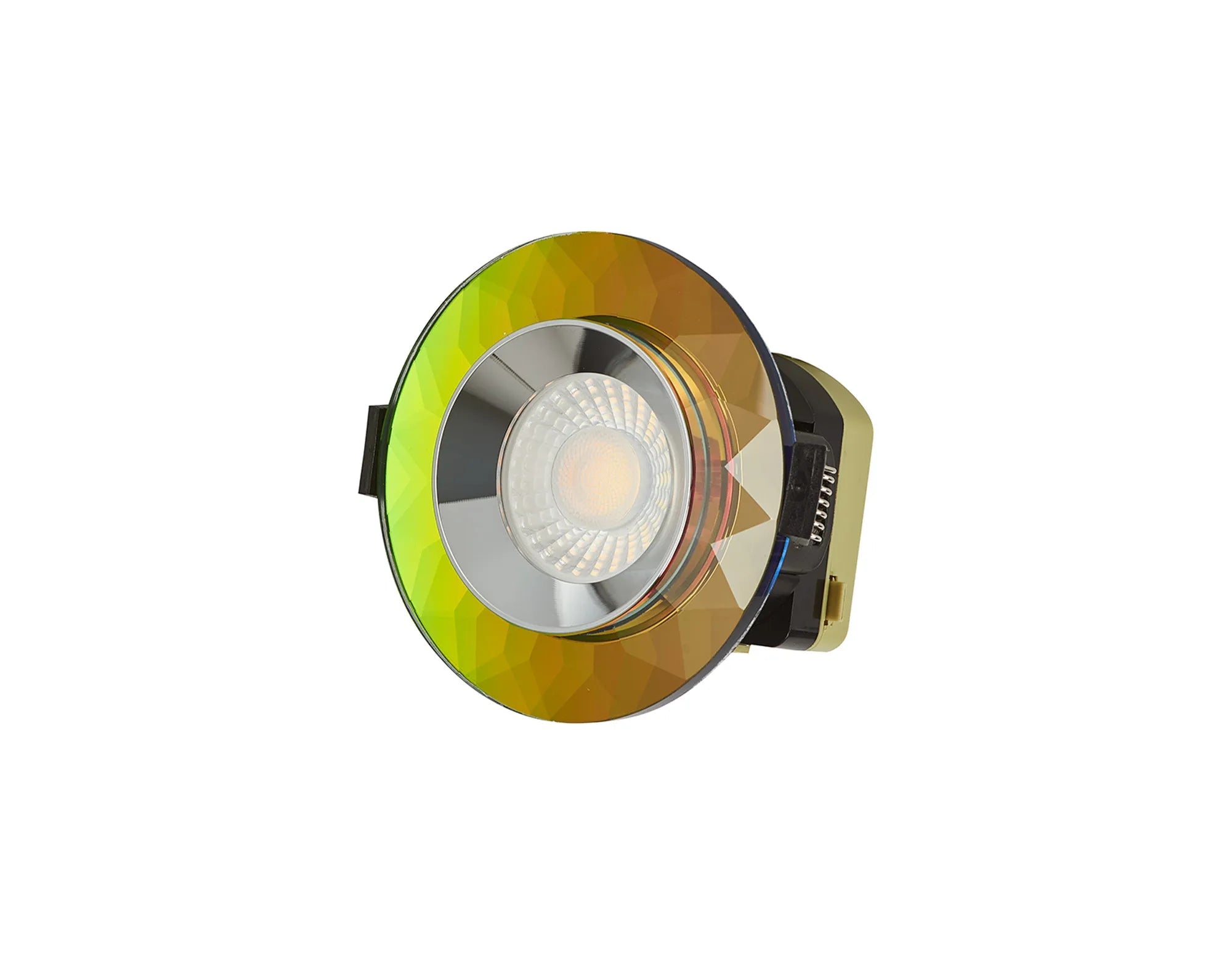 Luminosity Designs - Giza Sleek Designer Colour Selectable IP65 Downlight With Chamfered Cut Crystal Circular Bezel - Luminosity Designs Ltd