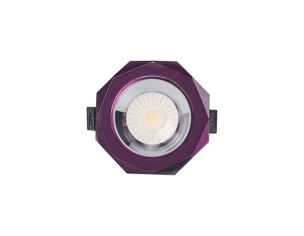 Luminosity Designs - Giza Sleek Designer Colour Selectable IP65 Downlight With Hexagonal Faceted Cut Crystal Circular Bezel - Luminosity Designs Ltd