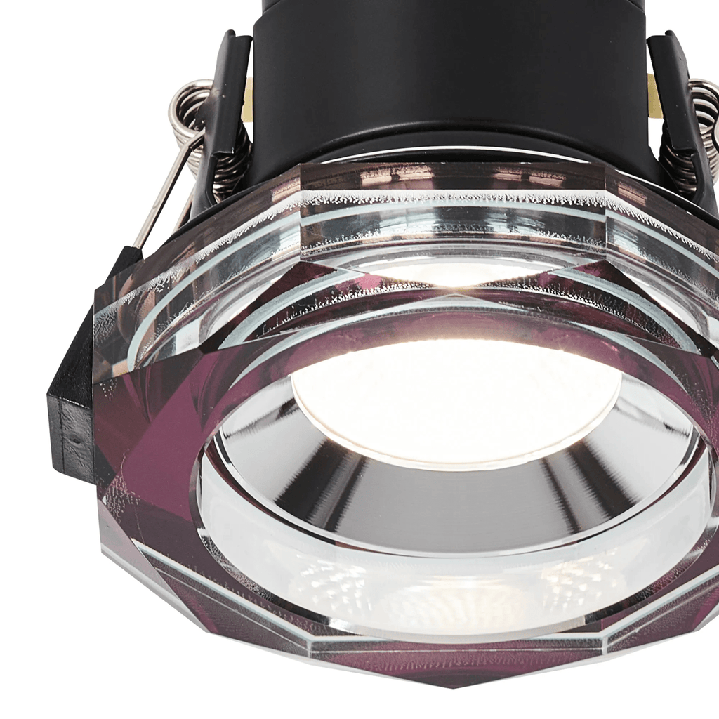 Luminosity Designs - Giza Sleek Designer Colour Selectable IP65 Downlight With Hexagonal Faceted Cut Crystal Circular Bezel - Luminosity Designs Ltd
