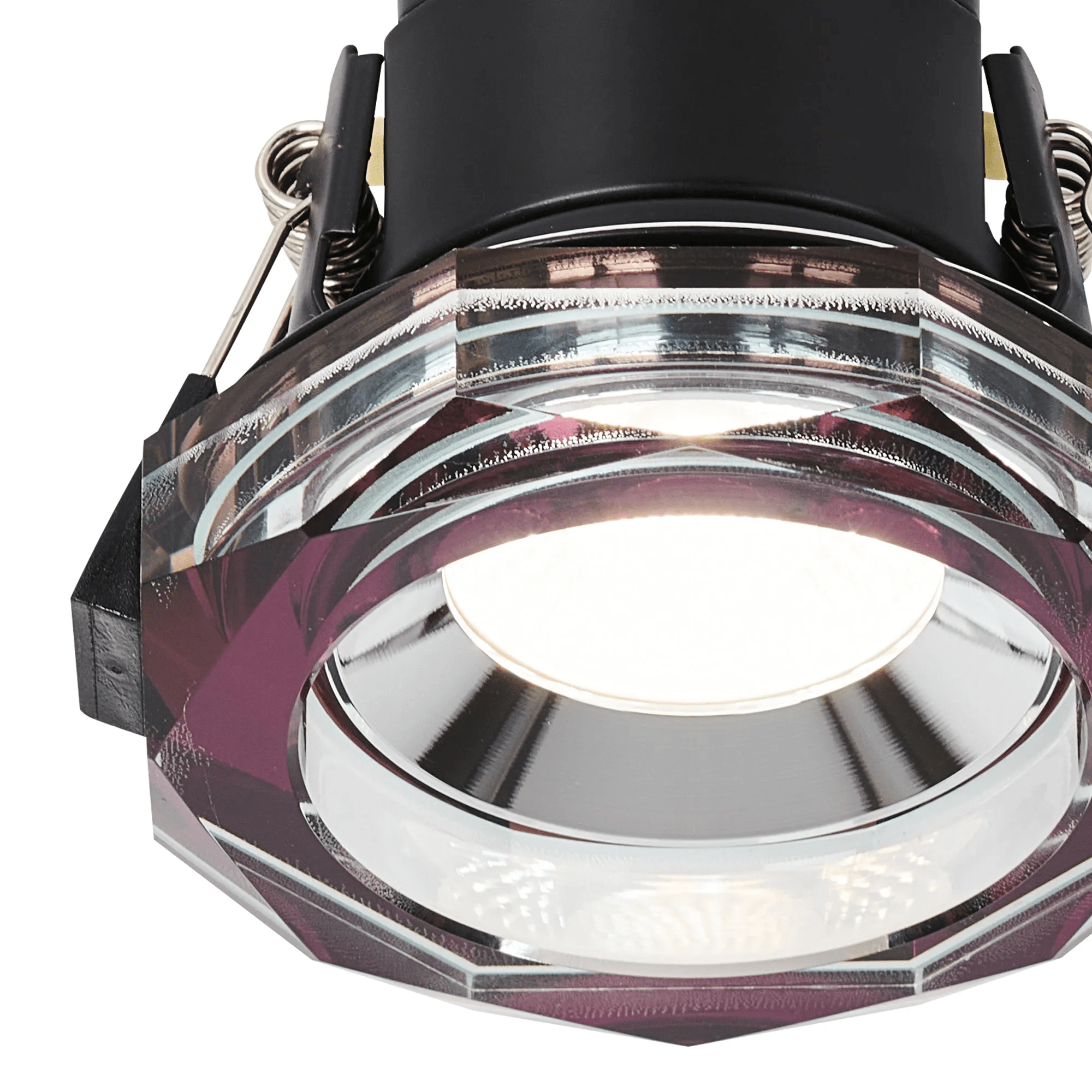 Luminosity Designs - Giza Sleek Designer Colour Selectable IP65 Downlight With Hexagonal Faceted Cut Crystal Circular Bezel - Luminosity Designs Ltd