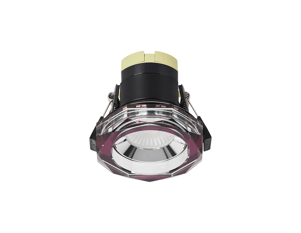 Luminosity Designs - Giza Sleek Designer Colour Selectable IP65 Downlight With Hexagonal Faceted Cut Crystal Circular Bezel - Luminosity Designs Ltd