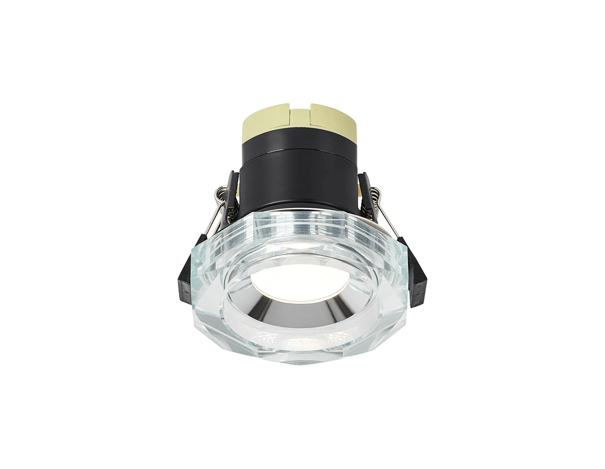 Luminosity Designs - Giza Sleek Designer Colour Selectable IP65 Downlight With Hexagonal Faceted Cut Crystal Circular Bezel - Luminosity Designs Ltd