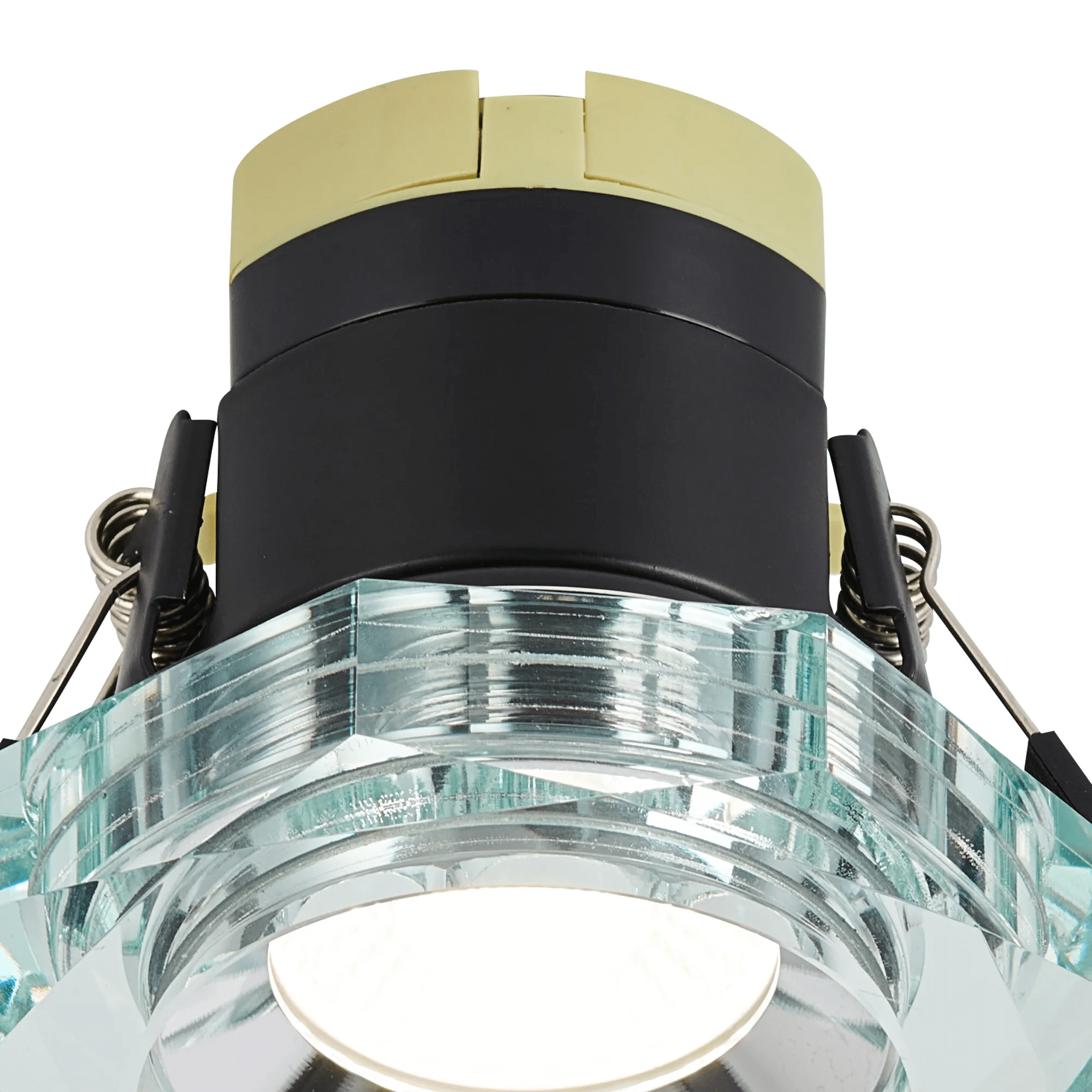 Luminosity Designs - Giza Sleek Designer Colour Selectable IP65 Downlight With Hexagonal Faceted Cut Crystal Circular Bezel - Luminosity Designs Ltd