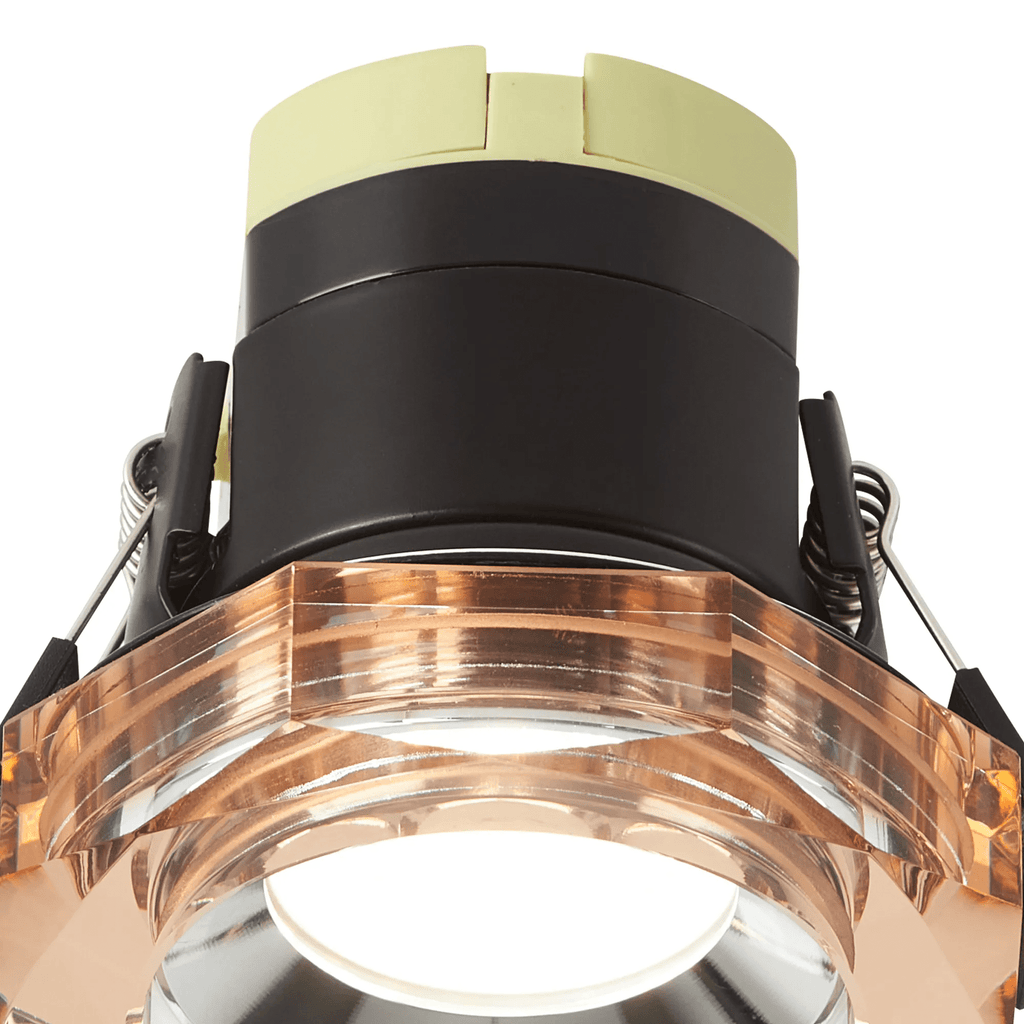 Luminosity Designs - Giza Sleek Designer Colour Selectable IP65 Downlight With Hexagonal Faceted Cut Crystal Circular Bezel - Luminosity Designs Ltd