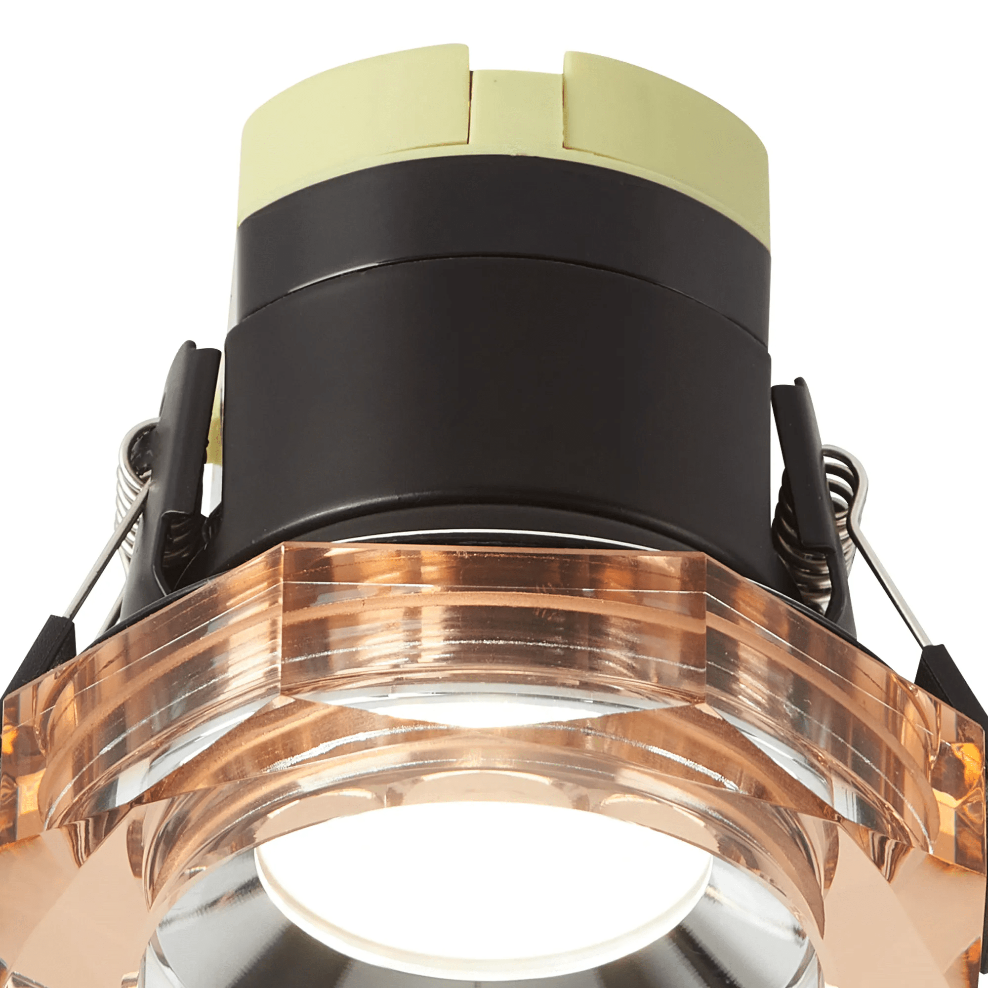 Luminosity Designs - Giza Sleek Designer Colour Selectable IP65 Downlight With Hexagonal Faceted Cut Crystal Circular Bezel - Luminosity Designs Ltd
