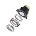 Luminosity Designs - Giza Sleek Designer Colour Selectable IP65 Downlight With Hexagonal Faceted Cut Crystal Circular Bezel - Luminosity Designs Ltd