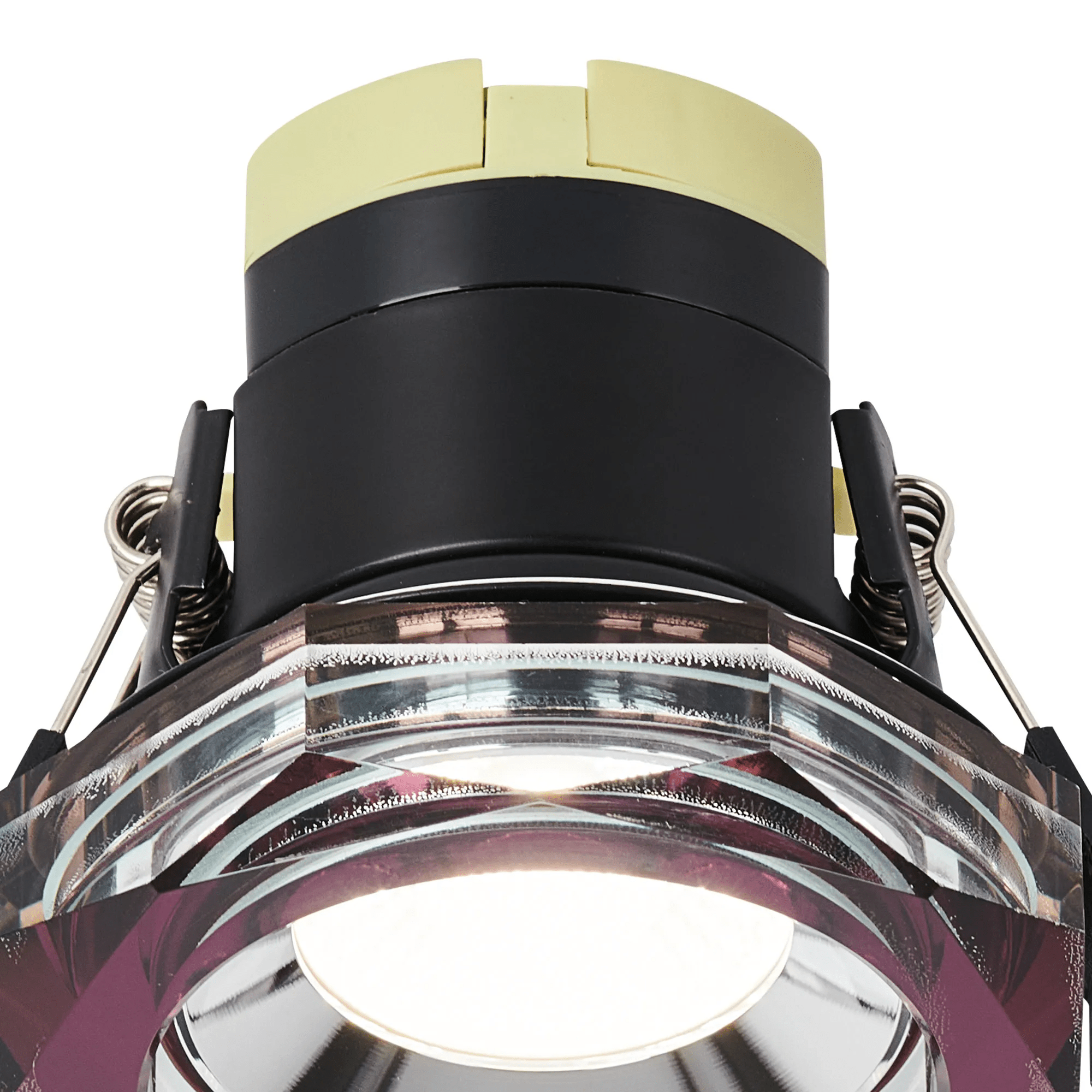 Luminosity Designs - Giza Sleek Designer Colour Selectable IP65 Downlight With Hexagonal Faceted Cut Crystal Circular Bezel - Luminosity Designs Ltd