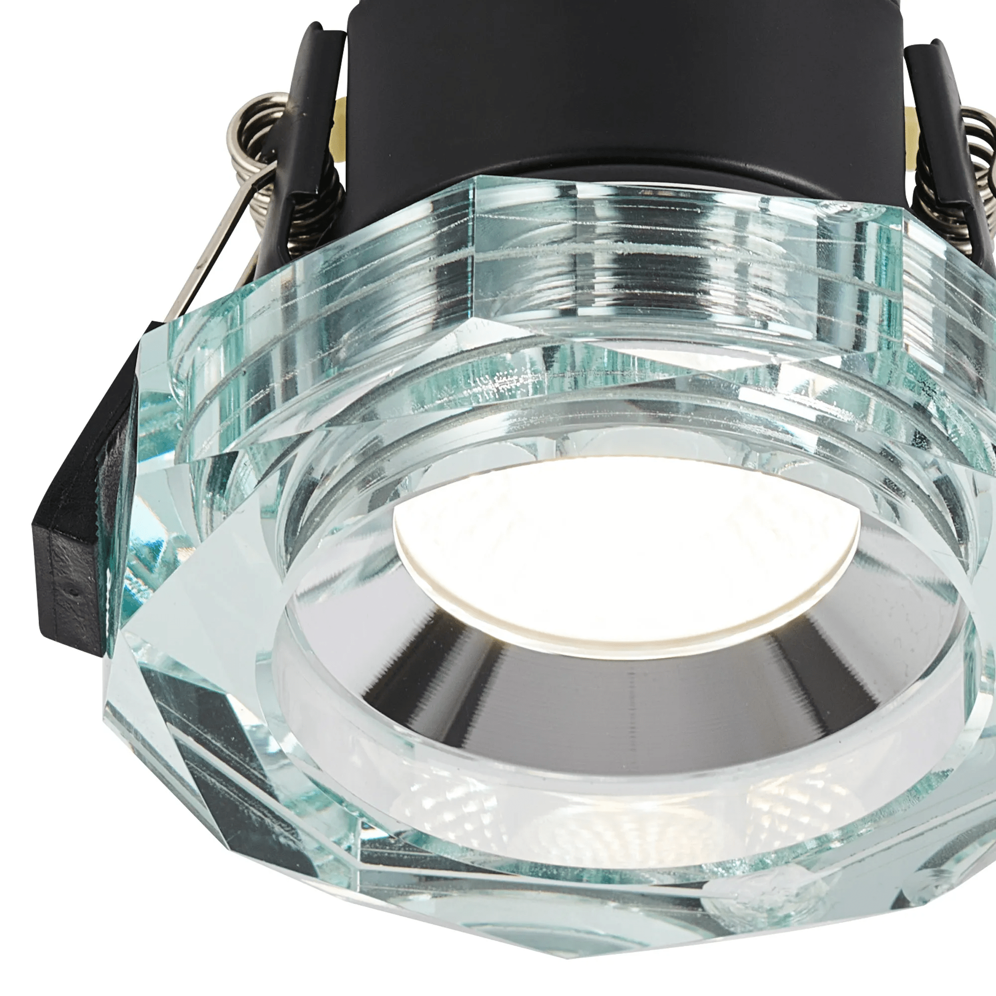 Luminosity Designs - Giza Sleek Designer Colour Selectable IP65 Downlight With Hexagonal Faceted Cut Crystal Circular Bezel - Luminosity Designs Ltd