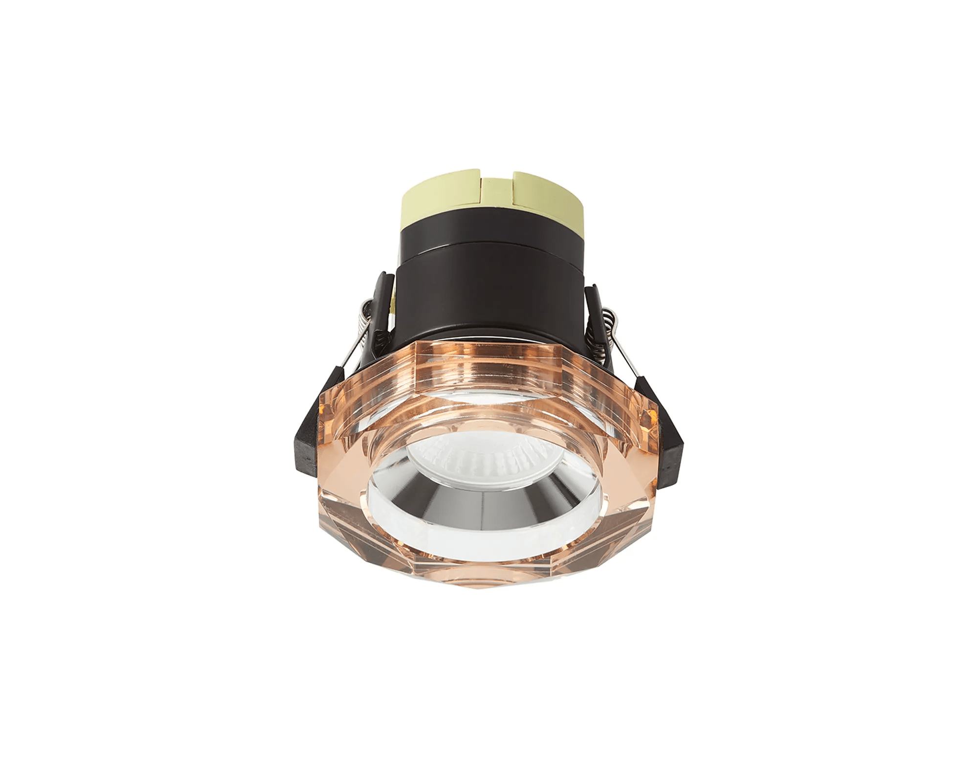 Luminosity Designs - Giza Sleek Designer Colour Selectable IP65 Downlight With Hexagonal Faceted Cut Crystal Circular Bezel - Luminosity Designs Ltd