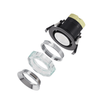 Luminosity Designs - Giza Sleek Designer Colour Selectable IP65 Downlight With Hexagonal Faceted Cut Crystal Circular Bezel - Luminosity Designs Ltd