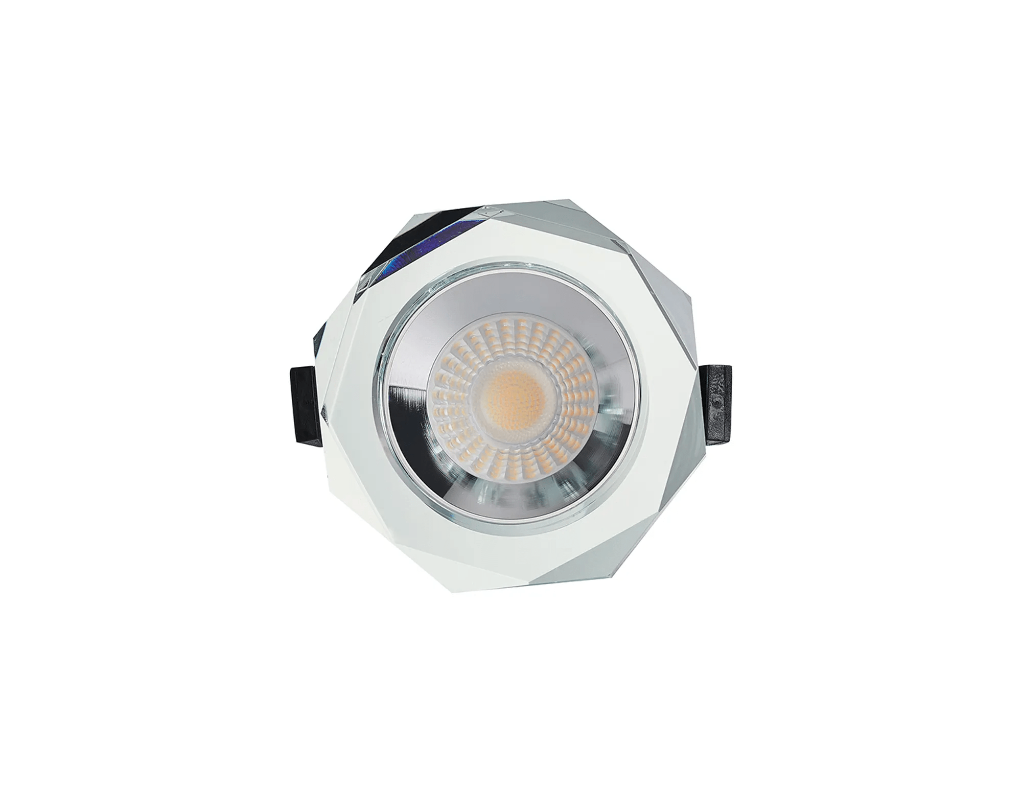 Luminosity Designs - Giza Sleek Designer Colour Selectable IP65 Downlight With Hexagonal Faceted Cut Crystal Circular Bezel - Luminosity Designs Ltd