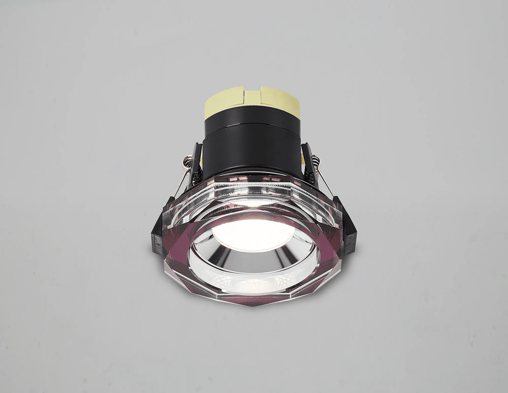 Luminosity Designs - Giza Sleek Designer Colour Selectable IP65 Downlight With Hexagonal Faceted Cut Crystal Circular Bezel - Luminosity Designs Ltd