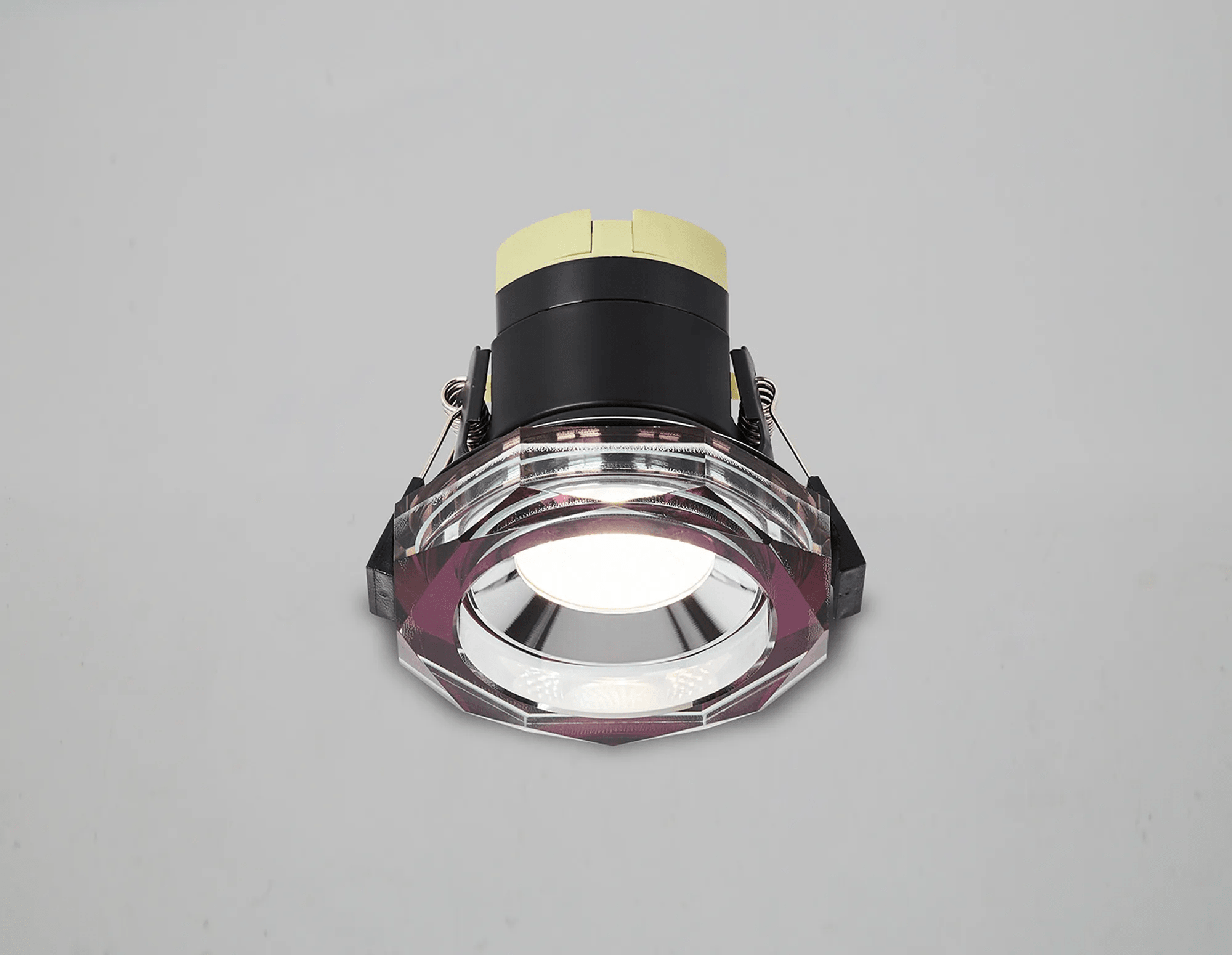 Luminosity Designs - Giza Sleek Designer Colour Selectable IP65 Downlight With Hexagonal Faceted Cut Crystal Circular Bezel - Luminosity Designs Ltd