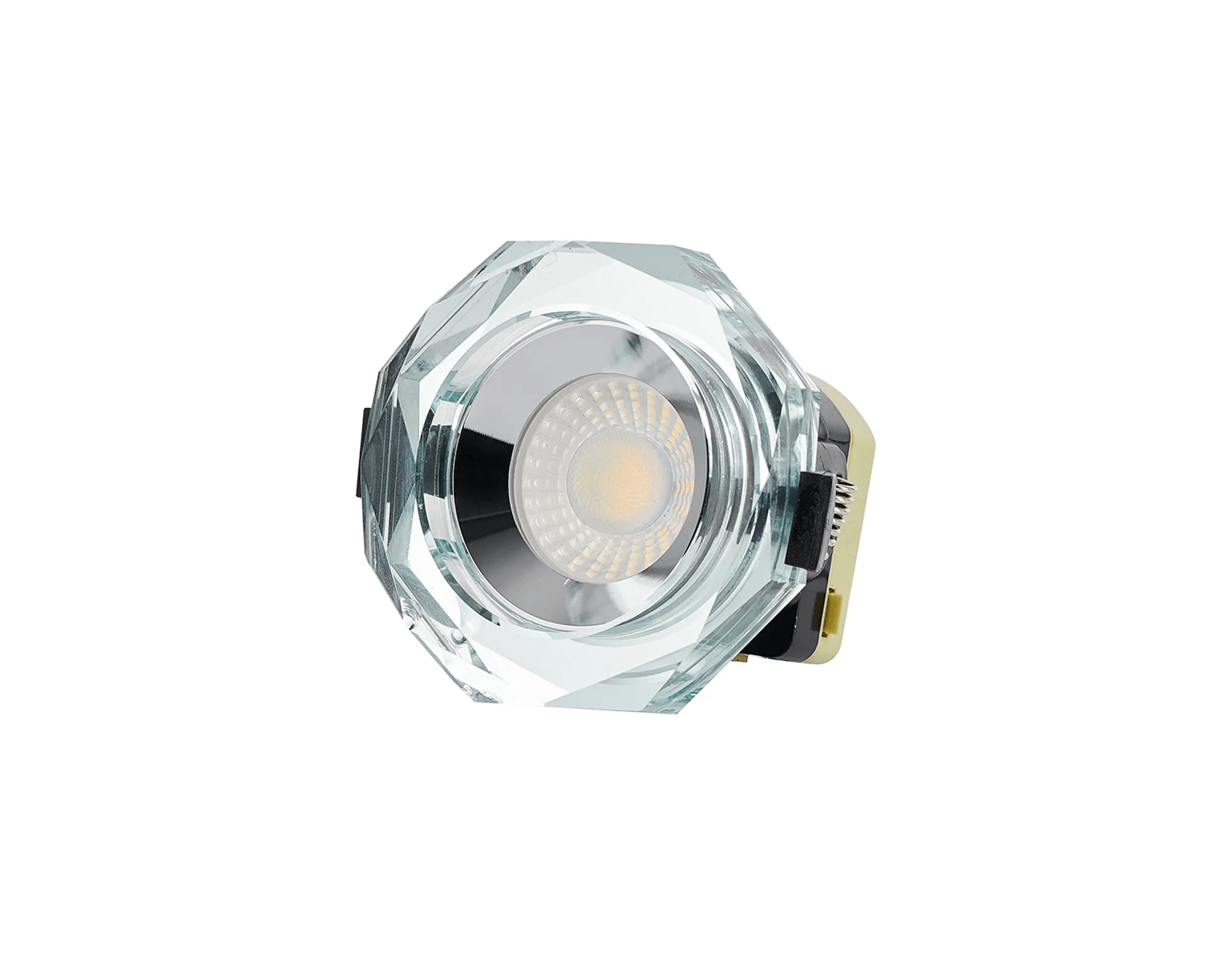 Luminosity Designs - Giza Sleek Designer Colour Selectable IP65 Downlight With Hexagonal Faceted Cut Crystal Circular Bezel - Luminosity Designs Ltd