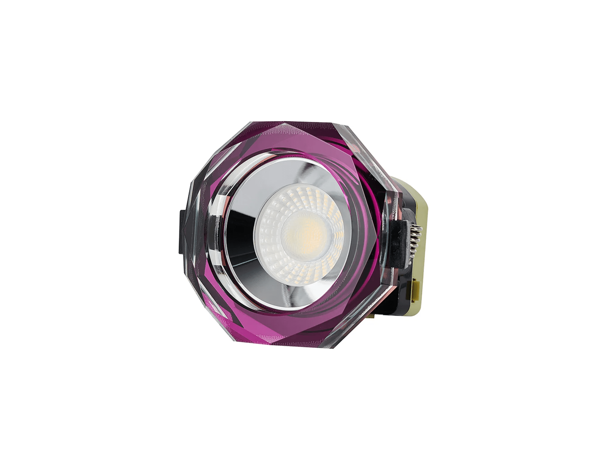 Luminosity Designs - Giza Sleek Designer Colour Selectable IP65 Downlight With Hexagonal Faceted Cut Crystal Circular Bezel - Luminosity Designs Ltd