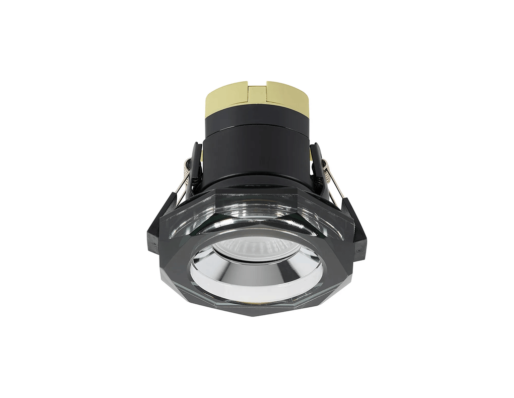 Luminosity Designs - Giza Sleek Designer Colour Selectable IP65 Downlight With Hexagonal Faceted Cut Crystal Circular Bezel - Luminosity Designs Ltd