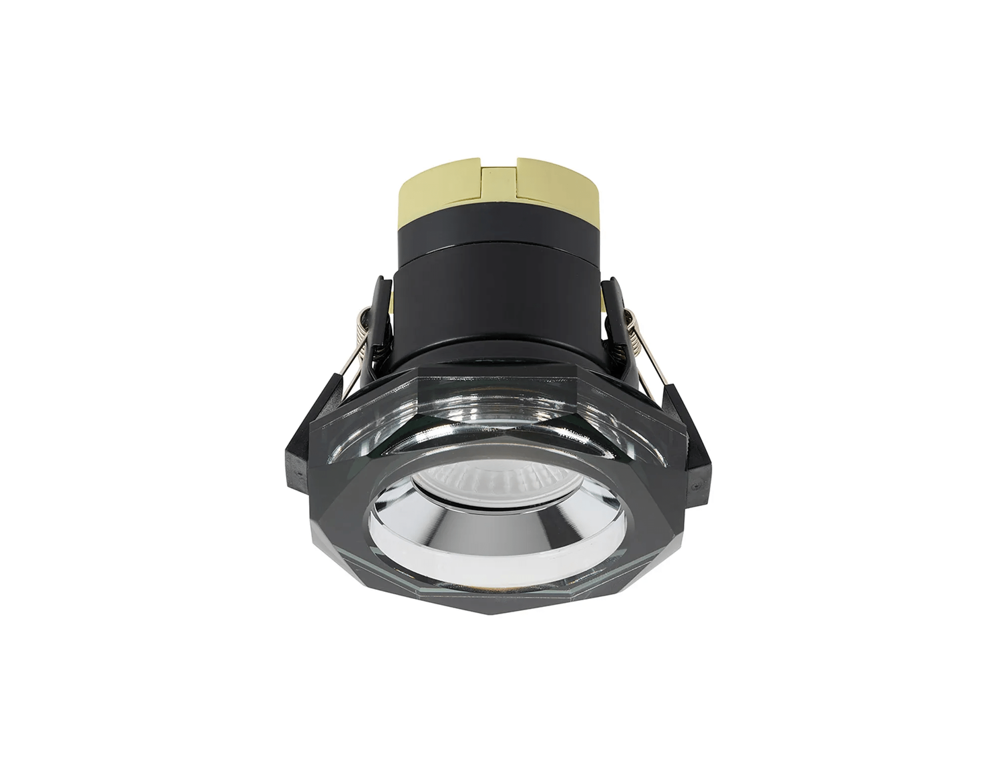 Luminosity Designs - Giza Sleek Designer Colour Selectable IP65 Downlight With Hexagonal Faceted Cut Crystal Circular Bezel - Luminosity Designs Ltd