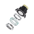 Luminosity Designs - Giza Sleek Designer Colour Selectable IP65 Downlight With Hexagonal Faceted Cut Crystal Circular Bezel - Luminosity Designs Ltd