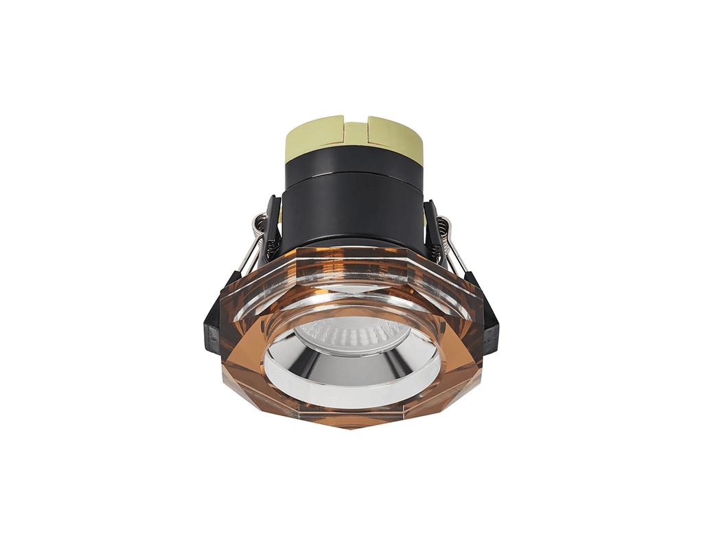 Luminosity Designs - Giza Sleek Designer Colour Selectable IP65 Downlight With Hexagonal Faceted Cut Crystal Circular Bezel - Luminosity Designs Ltd