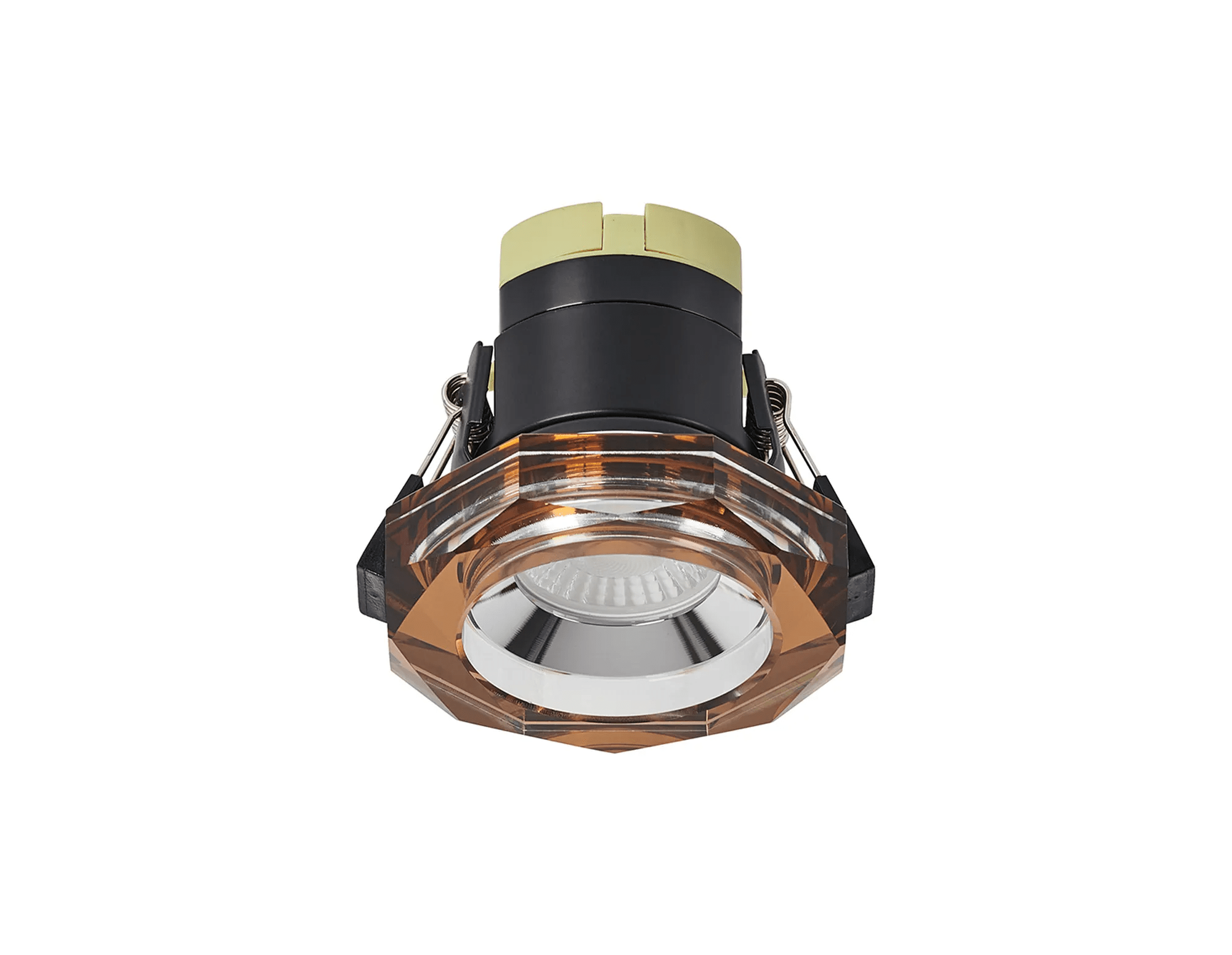 Luminosity Designs - Giza Sleek Designer Colour Selectable IP65 Downlight With Hexagonal Faceted Cut Crystal Circular Bezel - Luminosity Designs Ltd