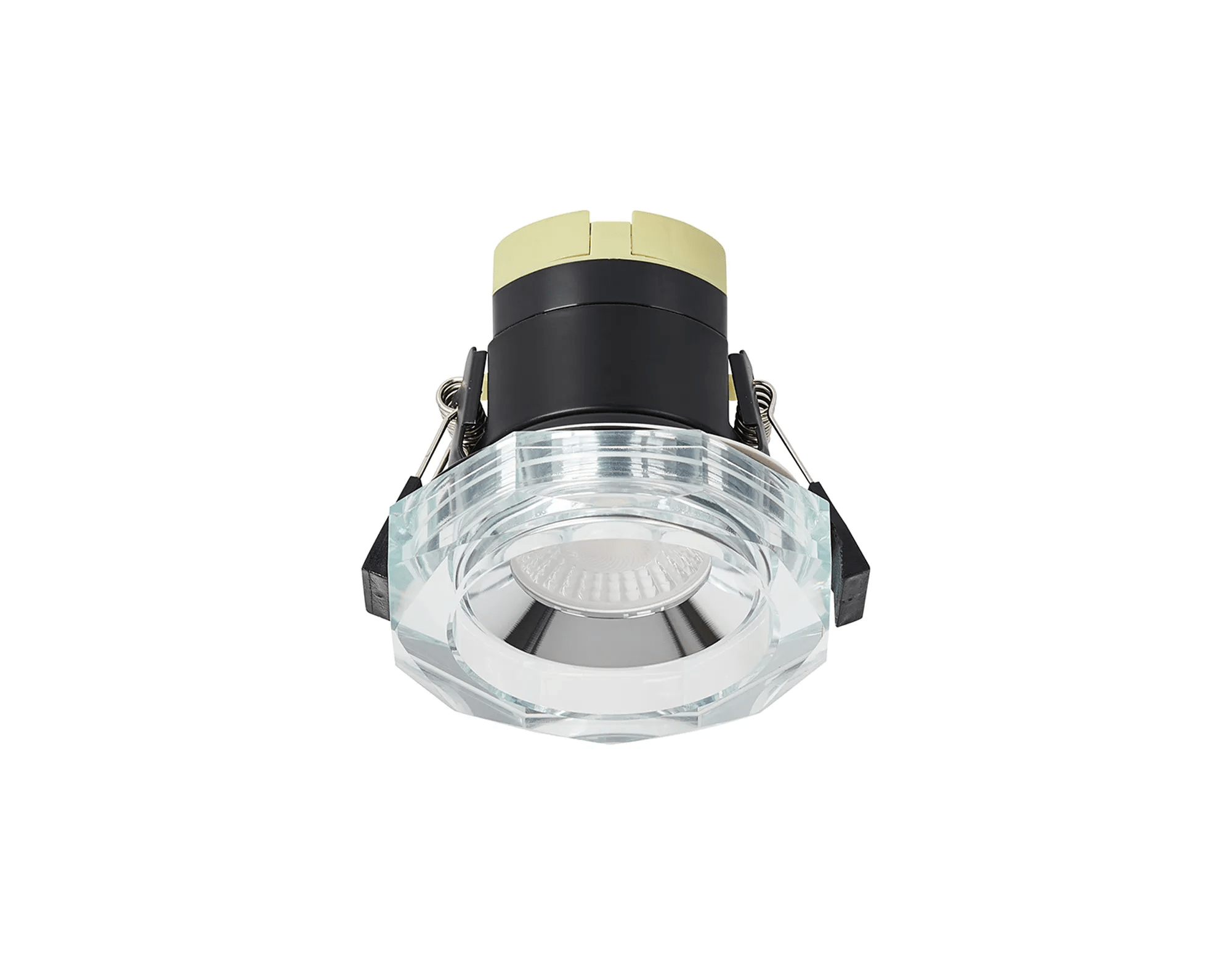 Luminosity Designs - Giza Sleek Designer Colour Selectable IP65 Downlight With Hexagonal Faceted Cut Crystal Circular Bezel - Luminosity Designs Ltd