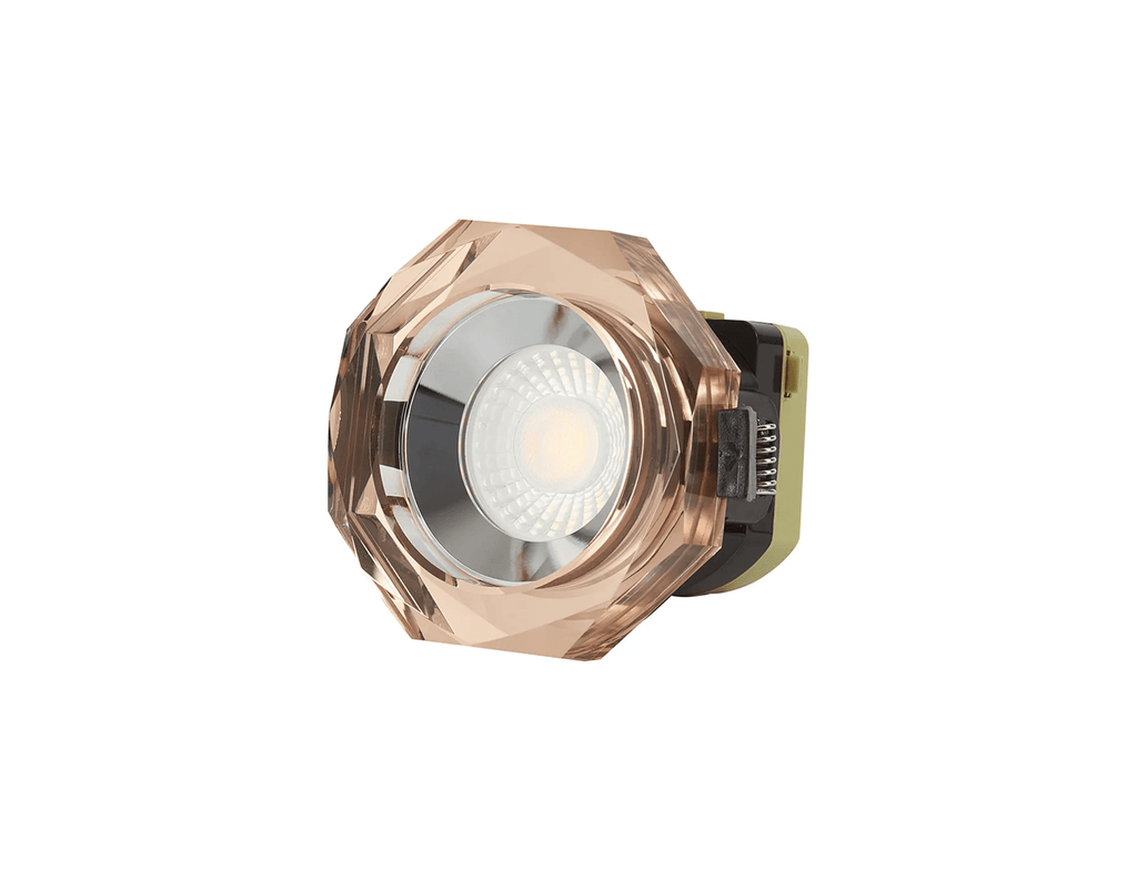 Luminosity Designs - Giza Sleek Designer Colour Selectable IP65 Downlight With Hexagonal Faceted Cut Crystal Circular Bezel - Luminosity Designs Ltd