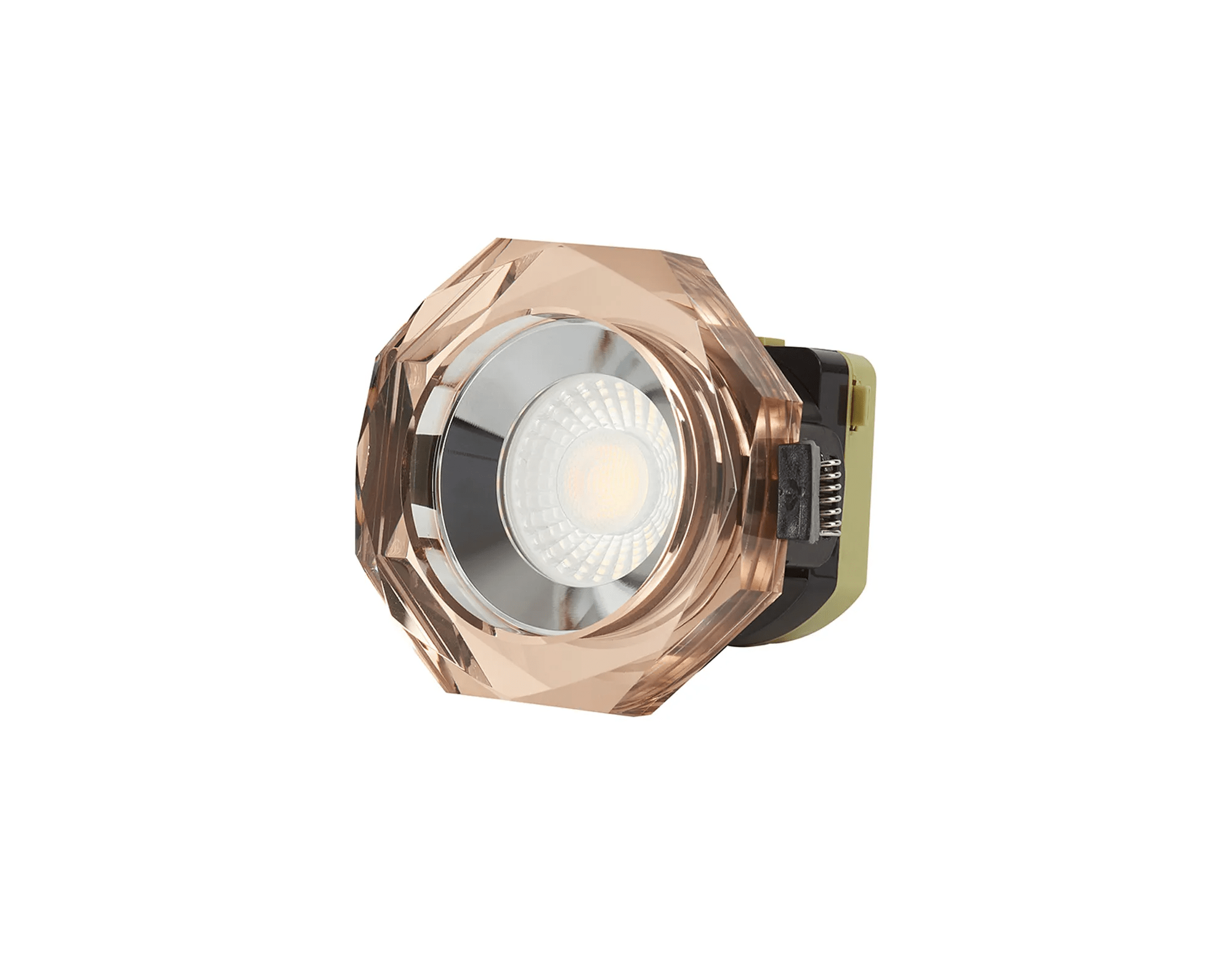 Luminosity Designs - Giza Sleek Designer Colour Selectable IP65 Downlight With Hexagonal Faceted Cut Crystal Circular Bezel - Luminosity Designs Ltd