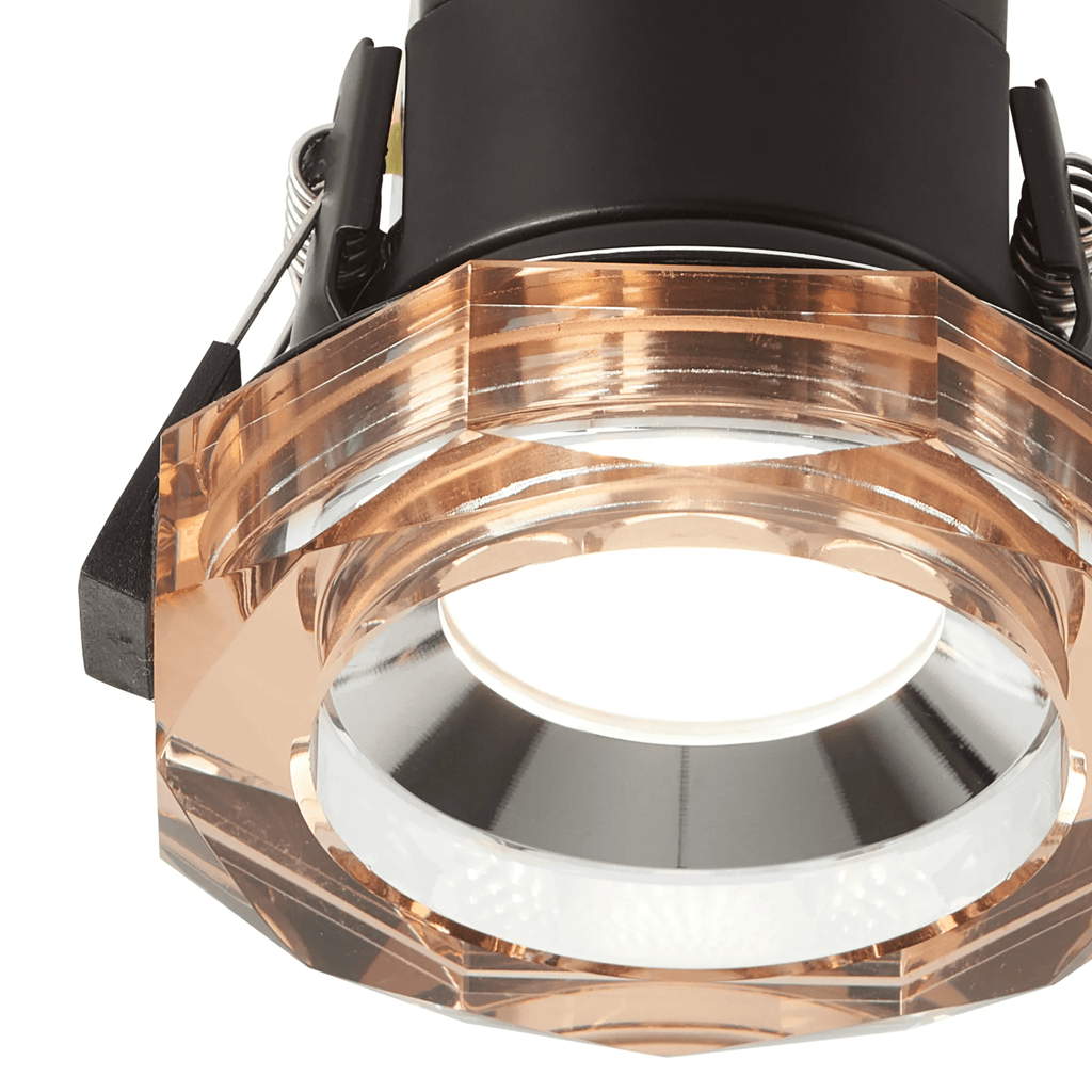 Luminosity Designs - Giza Sleek Designer Colour Selectable IP65 Downlight With Hexagonal Faceted Cut Crystal Circular Bezel - Luminosity Designs Ltd