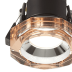 Luminosity Designs - Giza Sleek Designer Colour Selectable IP65 Downlight With Hexagonal Faceted Cut Crystal Circular Bezel - Luminosity Designs Ltd