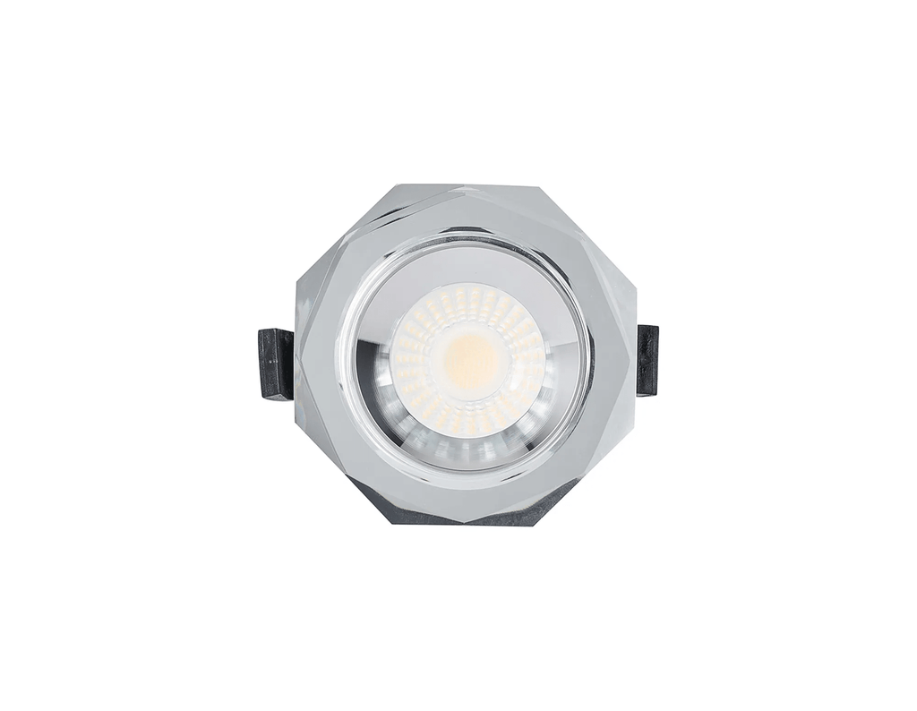 Luminosity Designs - Giza Sleek Designer Colour Selectable IP65 Downlight With Hexagonal Faceted Cut Crystal Circular Bezel - Luminosity Designs Ltd