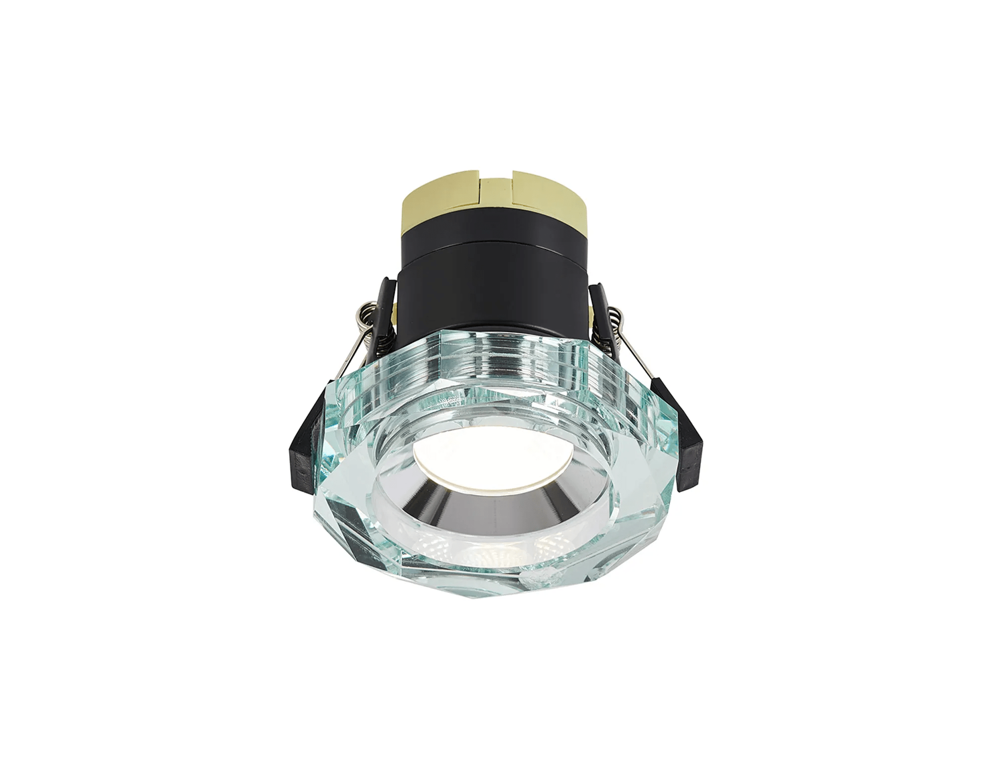Luminosity Designs - Giza Sleek Designer Colour Selectable IP65 Downlight With Hexagonal Faceted Cut Crystal Circular Bezel - Luminosity Designs Ltd