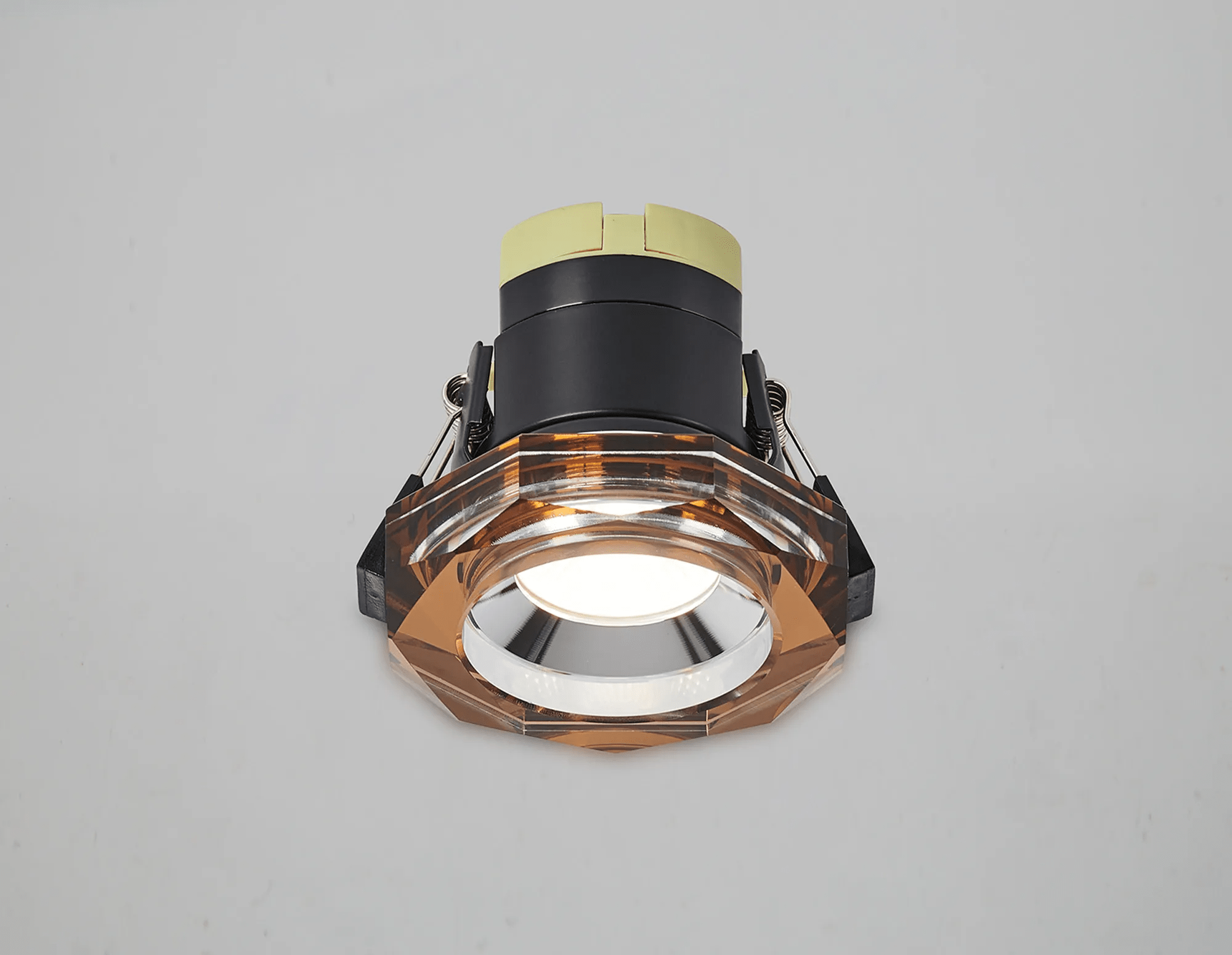 Luminosity Designs - Giza Sleek Designer Colour Selectable IP65 Downlight With Hexagonal Faceted Cut Crystal Circular Bezel - Luminosity Designs Ltd