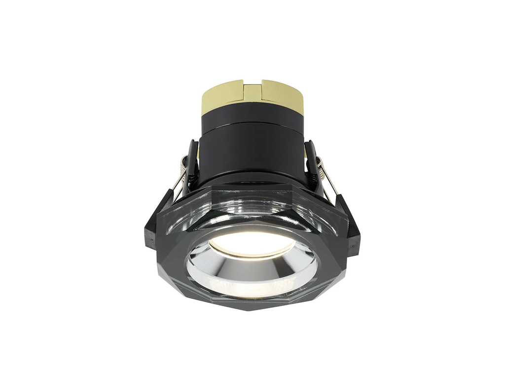 Luminosity Designs - Giza Sleek Designer Colour Selectable IP65 Downlight With Hexagonal Faceted Cut Crystal Circular Bezel - Luminosity Designs Ltd