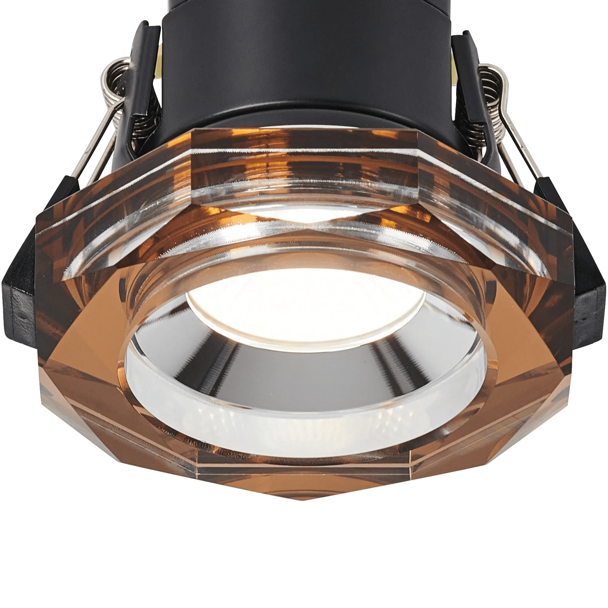 Luminosity Designs - Giza Sleek Designer Colour Selectable IP65 Downlight With Hexagonal Faceted Cut Crystal Circular Bezel - Luminosity Designs Ltd