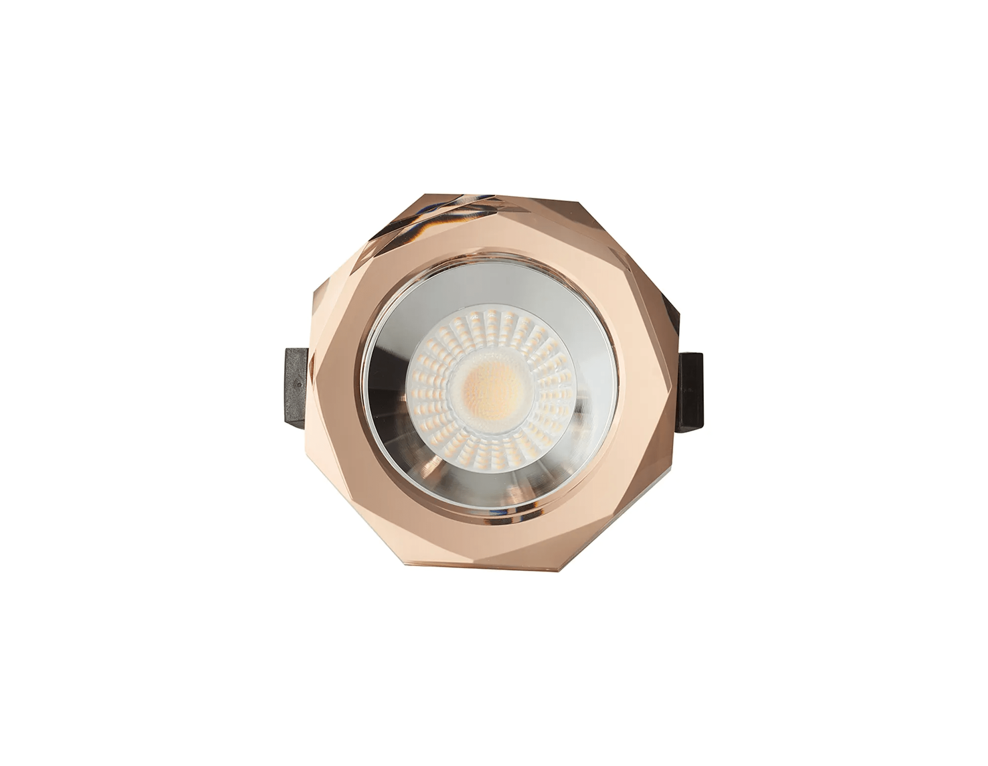 Luminosity Designs - Giza Sleek Designer Colour Selectable IP65 Downlight With Hexagonal Faceted Cut Crystal Circular Bezel - Luminosity Designs Ltd