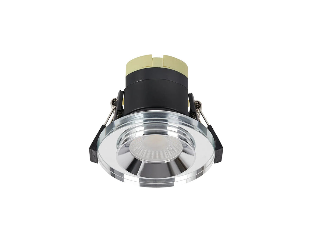 Luminosity Designs - Giza Sleek Designer Colour Selectable IP65 Downlight With Shallow Crystal Circular Bezel - Luminosity Designs Ltd