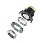 Luminosity Designs - Giza Sleek Designer Colour Selectable IP65 Downlight With Shallow Crystal Circular Bezel - Luminosity Designs Ltd