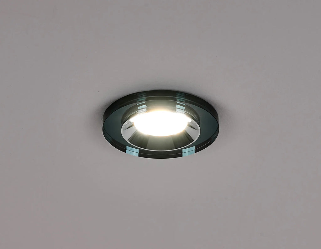 Luminosity Designs - Giza Sleek Designer Colour Selectable IP65 Downlight With Shallow Crystal Circular Bezel - Luminosity Designs Ltd