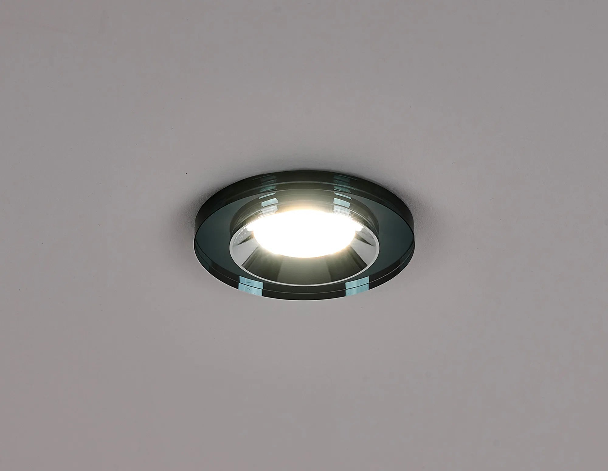 Luminosity Designs - Giza Sleek Designer Colour Selectable IP65 Downlight With Shallow Crystal Circular Bezel - Luminosity Designs Ltd
