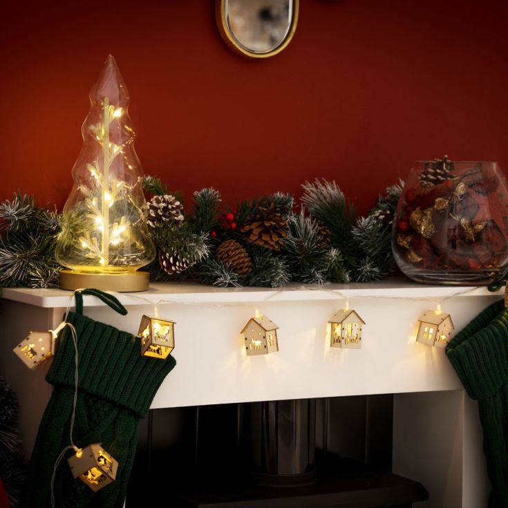 lse - Glass Battery Operated Christmas Tree with 20 LED Lights - Luminosity Designs Ltd