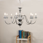 lse - Gothica 8 Way Chromed Ceiling Light with Curved Arms, Chain Fixing, 8x E14 (22130) - Luminosity Designs Ltd