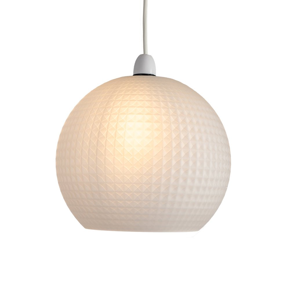 Granby Non Electric Open Ball Glass Square Faceted Shade for Ceiling Pendants (Oaks 4486 NE) - Luminosity Designs Ltd