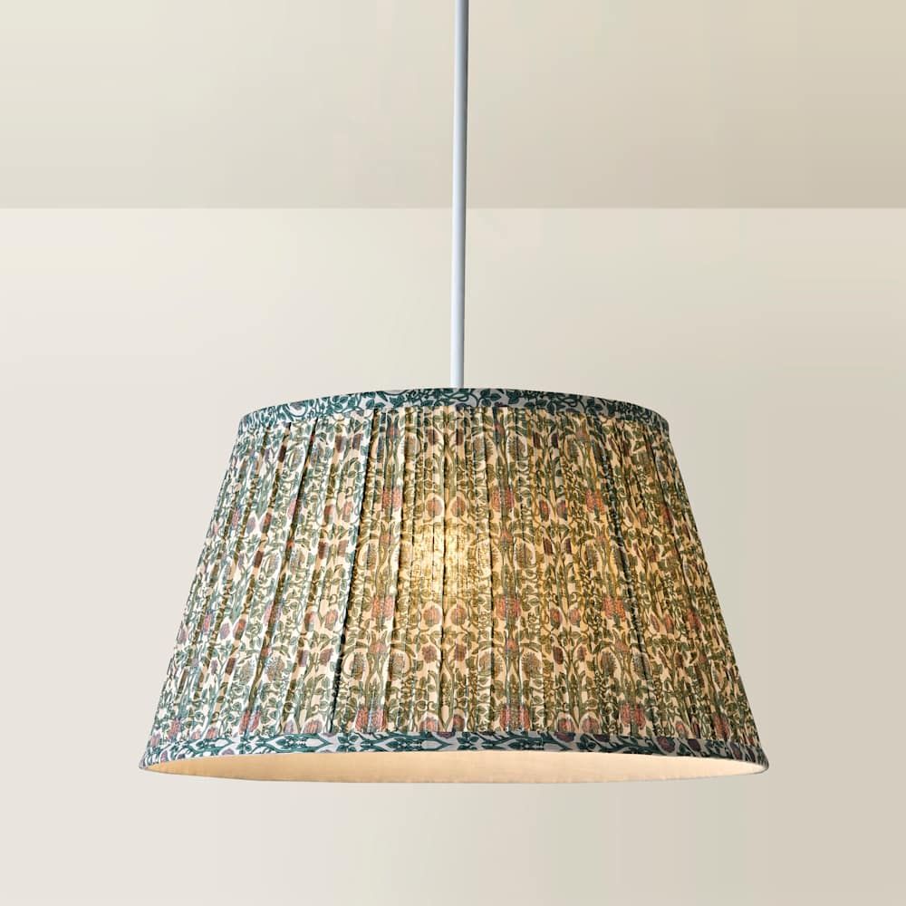 LSE - Green Abel Large William Morris Inspired Tapered Floral Print Easy Fit Shade - Luminosity Designs Ltd