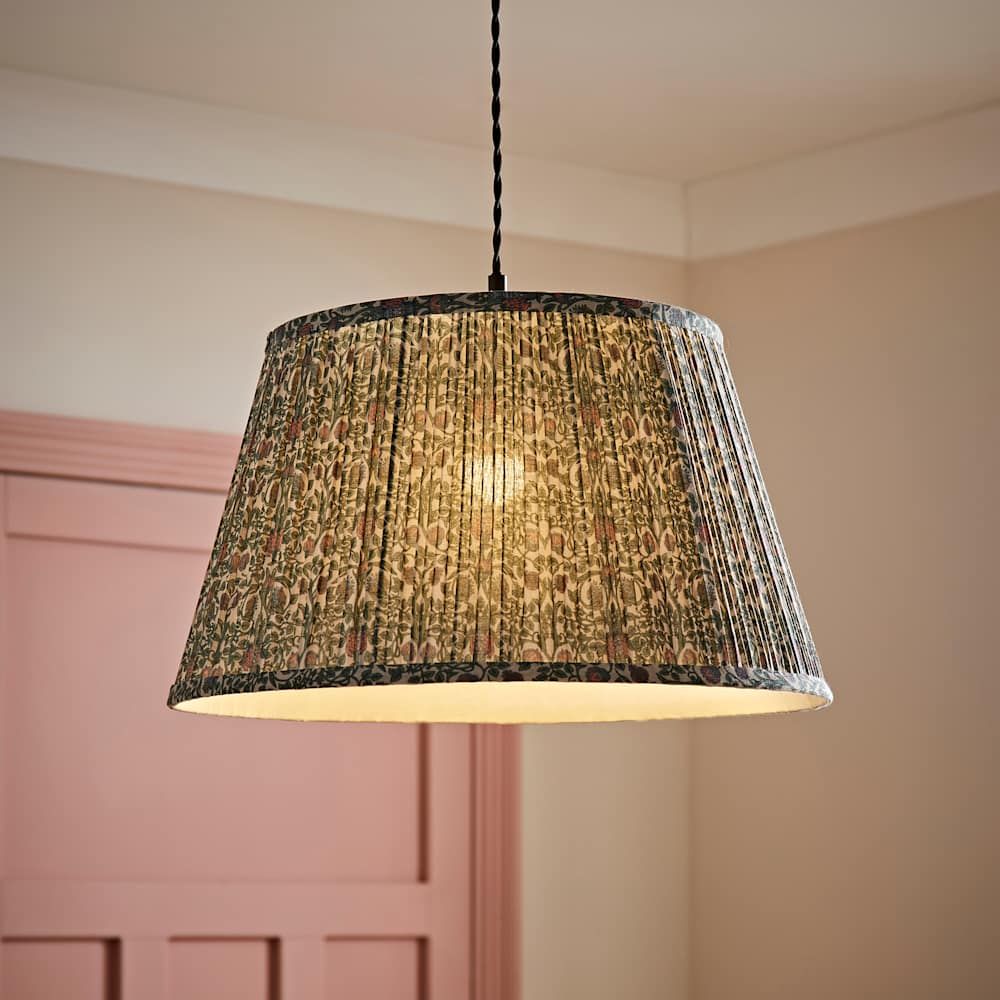 LSE - Green Abel Large William Morris Inspired Tapered Floral Print Easy Fit Shade - Luminosity Designs Ltd