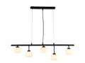 Oaks Lighting - Hadden Hadden 5 Light Bar With Black Framework and Opal Ribbed Glass, 5x G9 Bulbs - Luminosity Designs Ltd