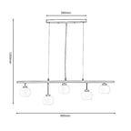 Oaks Lighting - Hadden Hadden 5 Light Bar With Black Framework and Opal Ribbed Glass, 5x G9 Bulbs - Luminosity Designs Ltd