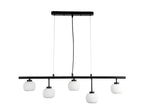 Oaks Lighting - Hadden Hadden 5 Light Bar With Black Framework and Opal Ribbed Glass, 5x G9 Bulbs - Luminosity Designs Ltd