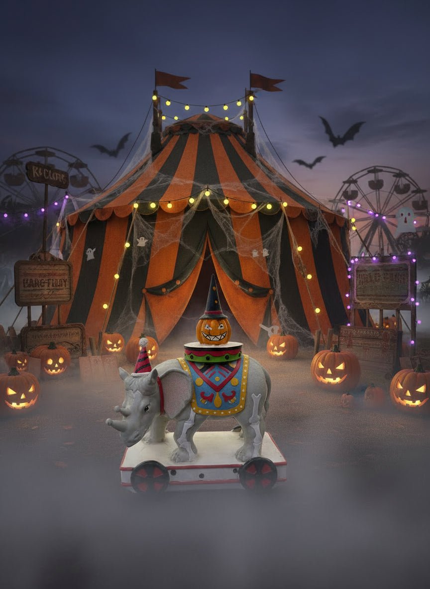 Luminosity Designs - Halloween Circus Elephant Ceramic Figure - Luminosity Designs Ltd