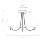Oaks Lighting - Hamburg Traditional Style Semi Flush Ceiling Light, 3x G9 (Oaks 1178/3) - Luminosity Designs Ltd