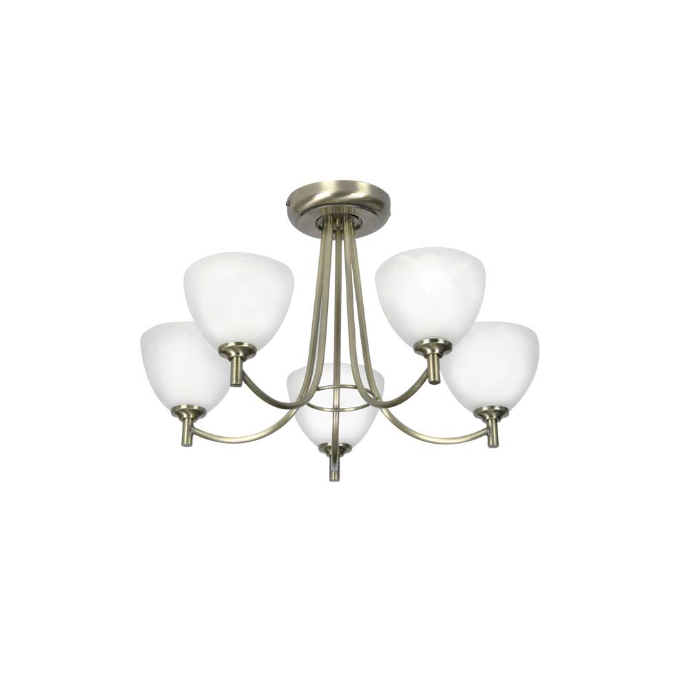 Oaks Lighting - Hamburg Traditional Style Semi Flush Ceiling Light, 5x G9 (Oaks 1178/5) - Luminosity Designs Ltd